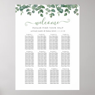 Elegant Eucalyptus Greenery Wedding Poster