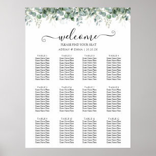 Elegant Eucalyptus Greenery Wedding Poster