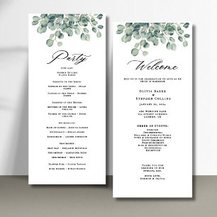 Elegant Eucalyptus Greenery Wedding Program