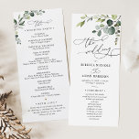 Elegant Eucalyptus Greenery Wedding Program Menu<br><div class="desc">Designed to coordinate with our Boho Greenery wedding collection,  this customizable Ceremony Program features watercolor eucalyptus branches with a classy serif font & elegant calligraphy text graphics. Matching items available.</div>