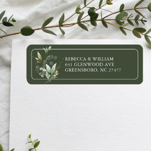 Elegant Eucalyptus Greenery Wedding Return Address