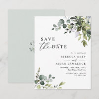 Elegant Eucalyptus Greenery Wedding Save the Date
