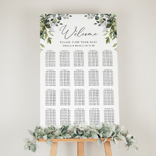 Elegant Eucalyptus Greenery Wedding Seating Chart