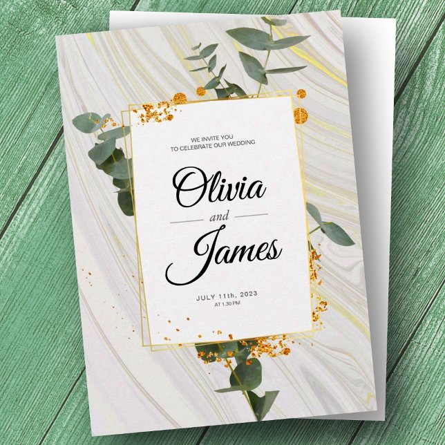 Elegant eucalyptus greenery wedding shower invitation (Creator Uploaded)
