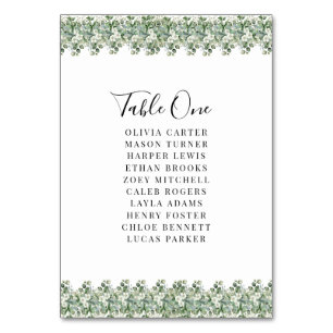 Elegant Eucalyptus Greenery Wedding Table Number