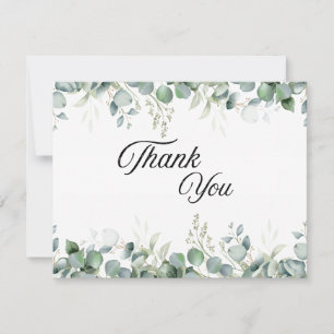 Elegant Eucalyptus Greenery Wedding Thank You Card