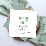 Elegant Eucalyptus Greenery Wedding Thank You Card<br><div class="desc">Elegant Eucalyptus Greenery Wedding Thank You Card. Express how thankful you are to your friends and family who made your wedding an extra special with this beautiful wedding photo thank you card. All the texts are pre-arranged for you to personalise easily and quickly with your own words.</div>