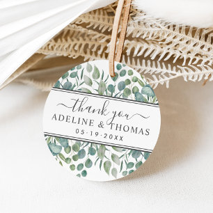 Elegant Eucalyptus Greenery Wedding Thank You Favour Tags