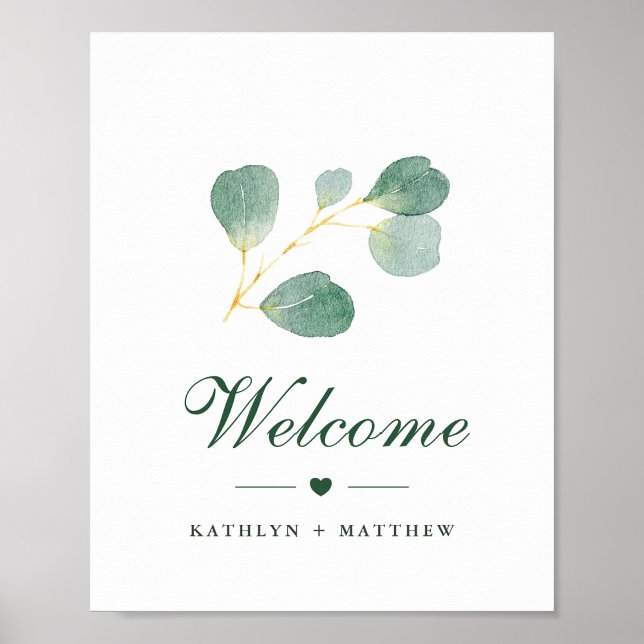 Elegant Eucalyptus Greenery Wedding Welcome Poster (Creator Uploaded)