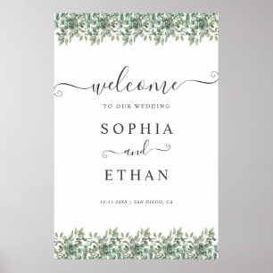 Elegant Eucalyptus Greenery Wedding Welcome sign