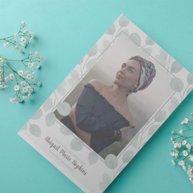 Elegant Eucalyptus In Loving Memory Funeral Thank You Card (Creator Uploaded)