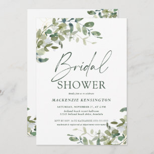 Elegant Eucalyptus Ivy Bridal Shower  Invitation