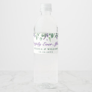 Elegant Eucalyptus Lavender Best Day Ever Water Bottle Label