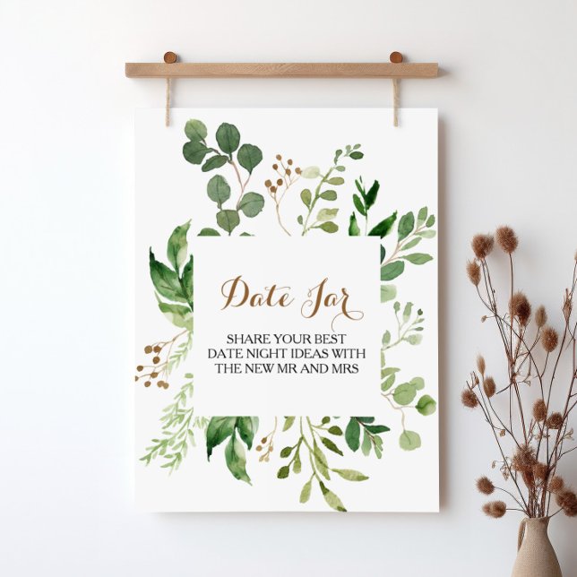 Elegant Eucalyptus Leaf Greenery Date Jar Sign (Creator Uploaded)