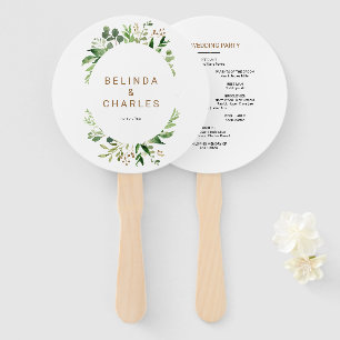 Elegant Eucalyptus Leaf Greenery Wedding Hand Fan