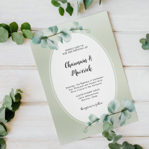 Elegant Eucalyptus leaf Greenery Wedding Invitation