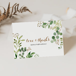 Elegant Eucalyptus Leaf Greenery Wedding Thank You