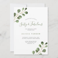 Elegant eucalyptus leaves 60 years birthday party