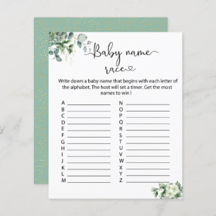Elegant Eucalyptus Leaves Baby Name Race game