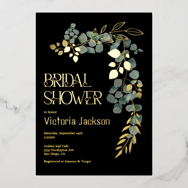 Elegant Eucalyptus leaves Bridal Shower (Front)