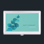 Elegant Eucalyptus Leaves Floral Business Card Holder<br><div class="desc">Chic elegant eucalyptus leaves business card case featuring a sprig of eucalyptus leaves on a fern coloured background. Perfect for a wide range of professions including a wedding planner,  a florist,  a spa,  a salon or any other beauty consultants. Designed by Thisisnotme©</div>