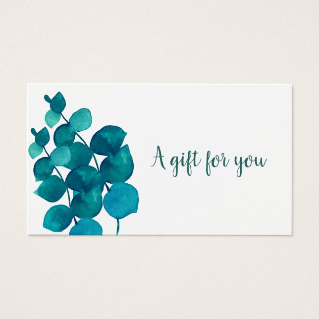 Elegant Eucalyptus Leaves Gift Certificate (Front)