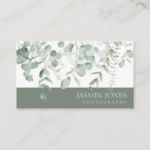 Elegant Eucalyptus Leaves Greenery Foliage Business Card