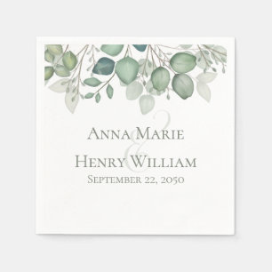 Elegant Eucalyptus Leaves Greenery Foliage Napkin