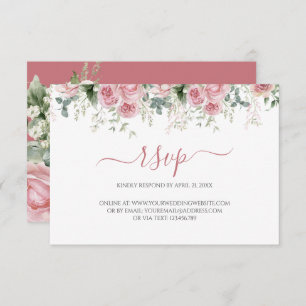 Elegant Eucalyptus Leaves Greenery Gold Wedding RSVP Card