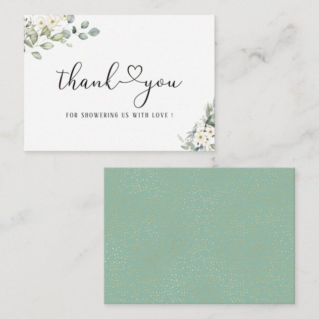 Elegant Eucalyptus Leaves Greenery Note Card (Front/Back)