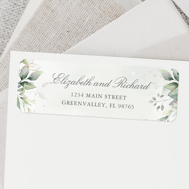 Elegant Eucalyptus Leaves Greenery Return Address (Creator Uploaded)