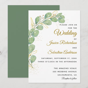 Elegant Eucalyptus Leaves Greenery Wedding  Invitation