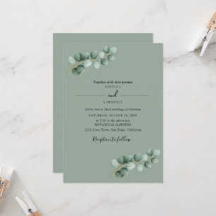 Elegant Eucalyptus Leaves Greenery wedding Invitation