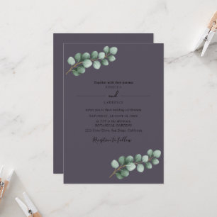 Elegant Eucalyptus Leaves Greenery wedding Invitation