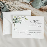 Elegant Eucalyptus Leaves Greenery Wedding RSVP Card<br><div class="desc">Designed to coordinate with our Boho Greenery wedding collection,  this customizable RSVP card,  features a watercolor greenery foliage with calligraphy graphic text,  paired with a classy serif & modern sans font in black. Matching items available.</div>