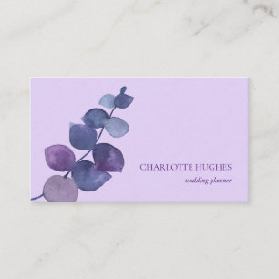 Elegant Eucalyptus Leaves Lilac Business Card