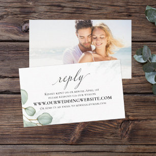 Elegant Eucalyptus Leaves Photo Via Website RSVP Business Card