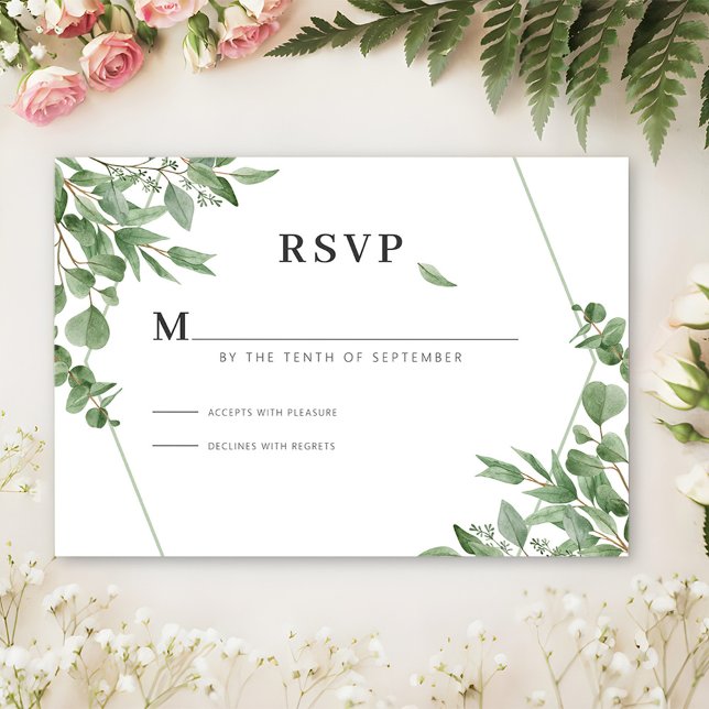 Elegant Eucalyptus Leaves RSVP Card (Creator Uploaded)