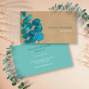 Elegant Eucalyptus Leaves Rustic Kraft Business Card
