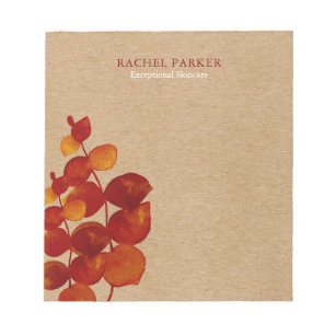 Elegant Eucalyptus Leaves Rustic Kraft Notepad