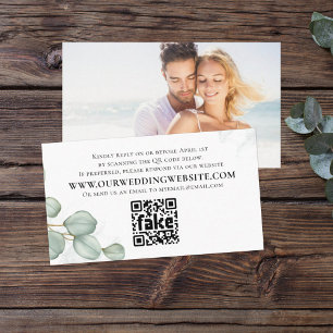 Elegant Eucalyptus Leaves Simple Photo QR Code Business Card