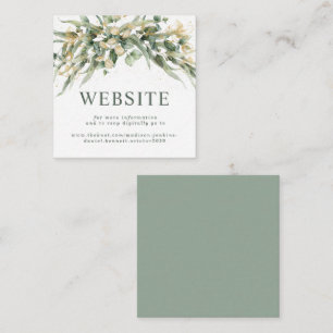 Elegant Eucalyptus Leaves Wedding Website RSVP Enclosure Card