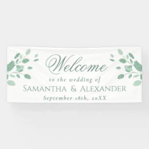Elegant Eucalyptus Leaves Welcome Wedding Banner