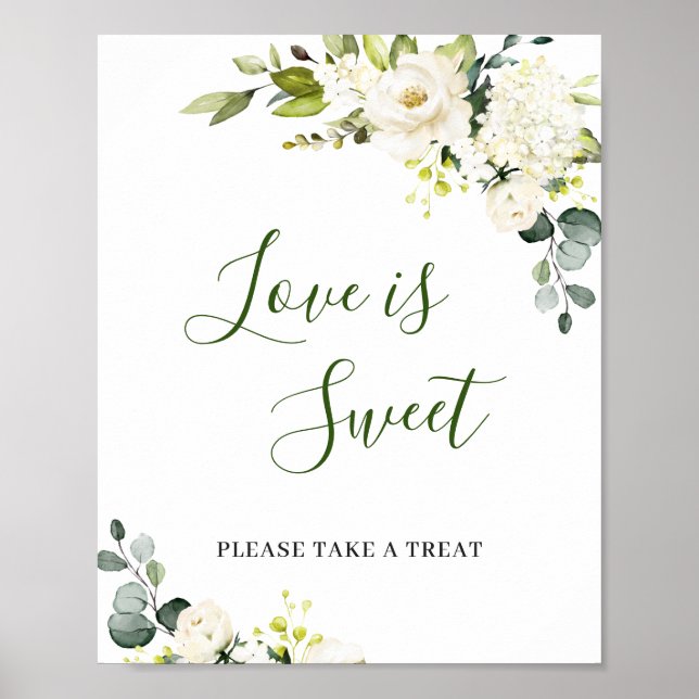Elegant Eucalyptus Love is Sweet Wedding Sign (Front)