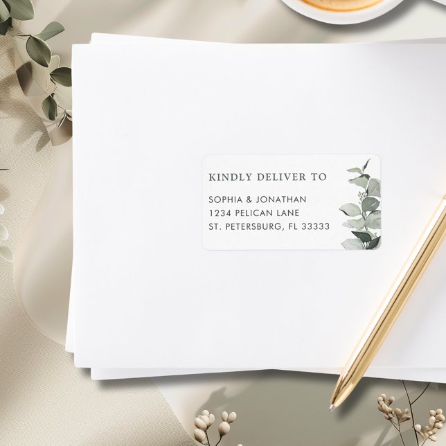 Elegant Eucalyptus Mailing Label for Wedding RSVP (Elegant Eucalyptus Mailing Label for Wedding RSVP Envelope)