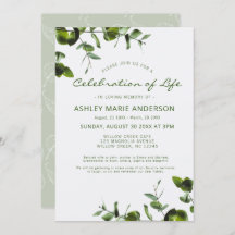 Elegant Eucalyptus Memorial Celebration Of Life