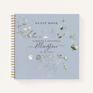 Elegant Eucalyptus Modern Script Photo Guest book