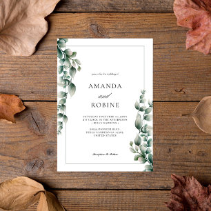 Elegant Eucalyptus Modern Wedding  Invitation