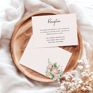 Elegant Eucalyptus Pampas Grass Wedding Reception Enclosure Card