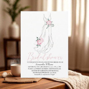 Elegant Eucalyptus Peonies Floral Bridal Shower  Invitation